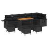vidaXL Ensemble de canap&eacute; de jardin avec coussin 12 pcs Noir polyrotin