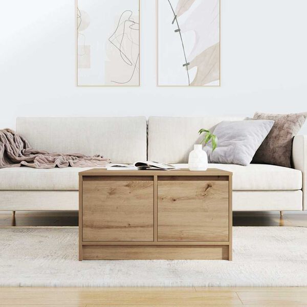 vidaXL Table basse avec tiroirs ch&ecirc;ne artisanal 70,5x70x40 cm