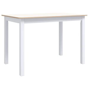 vidaXL Table &agrave; manger Blanc et marron 114x71x75 cm Bois d'h&eacute;v&eacute;a massif