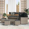 vidaXL Ensemble de canap&eacute; de jardin 9 pcs Gris polyrotin
