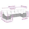 vidaXL Ensemble de canapé de jardin avec coussin 7 pcs Noir Poly rotin