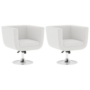 vidaXL Chaises de bar lot de 2 blanc similicuir
