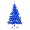 vidaXL Demi sapin de No&euml;l artificiel avec support Bleu 120 cm PVC