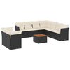 vidaXL Salon de jardin 11 pcs avec coussins noir r&eacute;sine tress&eacute;e