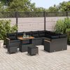vidaXL Ensemble de canap&eacute; de jardin 12 pcs Noir polyrotin