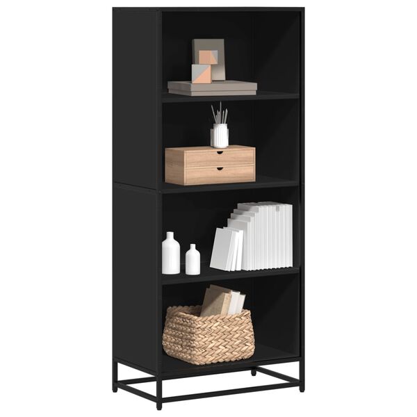 vidaXL Biblioth&egrave;que noir 60x35x139 cm bois d'ing&eacute;nierie
