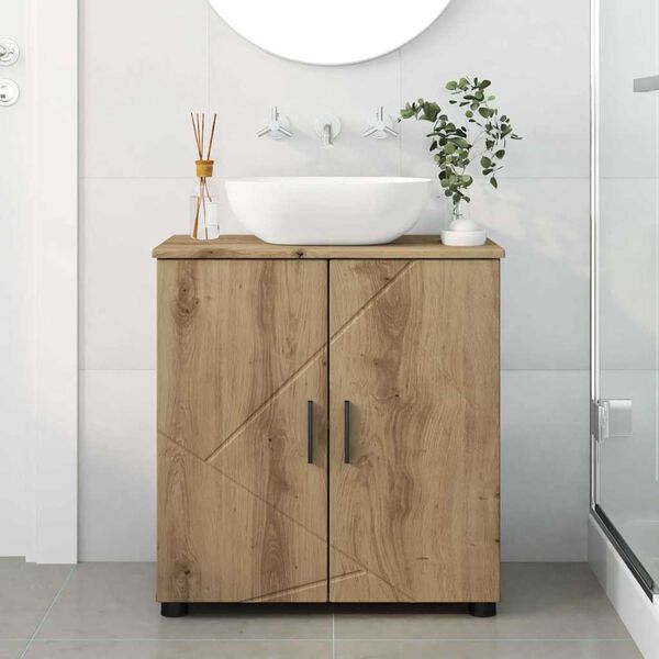 vidaXL Cabinet de salle de bain Ch&ecirc;ne artisanal 61 x 35 x 64 cm