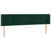 vidaXL T&ecirc;te de lit avec oreilles Vert fonc&eacute; 203x16x78/88 cm Velours
