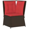 vidaXL Canap&eacute; d'angle de jardin avec coussins marron r&eacute;sine tress&eacute;e