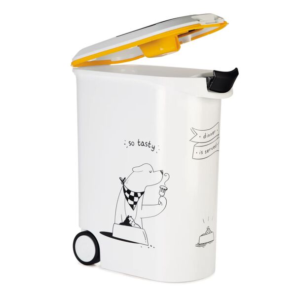 Curver R&eacute;cipient alimentaire &agrave; roulettes Dinner is Served chiens 54 L