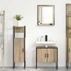 vidaXL Ensemble de mobilier de salle de bain avec &eacute;tag&egrave;re 3 pcs Marron