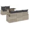 vidaXL Ensemble de canap&eacute; de jardin 6 pi&egrave;ces Gris clair Poly Rattan
