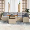 vidaXL Ensemble de canap&eacute; de jardin 7 pcs Beige Poly rotin