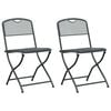vidaXL Chaises de jardin 2 pc Anthracite Fer Convertible