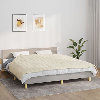 vidaXL Couverture lestée Crème clair 155x220 cm 7 kg Tissu