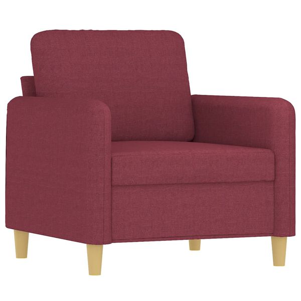 vidaXL Ensemble de canap&eacute;s 3 pcs avec coussins Rouge bordeaux Tissu
