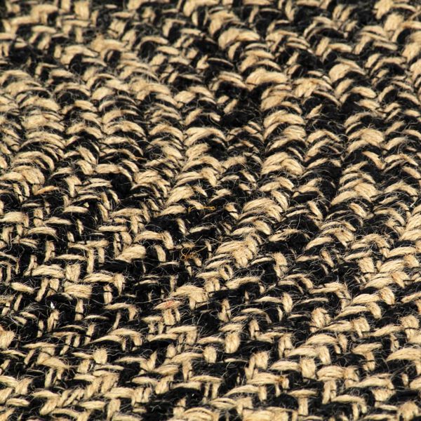 vidaXL Tapis fait &agrave; la main Jute Noir et marron 240 cm