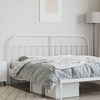 vidaXL T&ecirc;te de lit m&eacute;tal blanc 200 cm