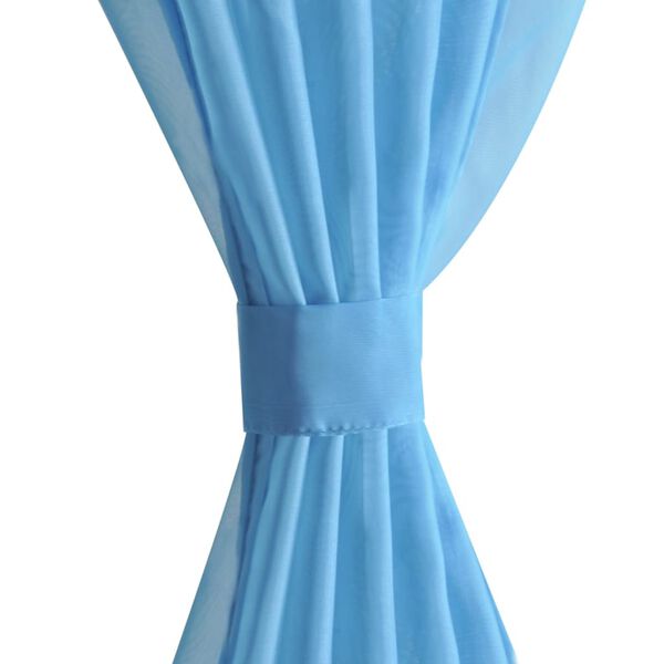 vidaXL Rideau fin Turquoise 140x175 cm 2 pcs