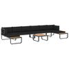 vidaXL Canap&eacute; d'angle de jardin &agrave; 5 places avec coussins Aluminium WPC