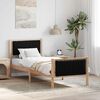 vidaXL Cadre de lit Marron et noir 75 x 190 cm Bois massif en pin