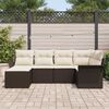 vidaXL Ensemble de canap&eacute; de jardin 6 pcs Marron Poly rotin