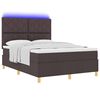 vidaXL Lit &agrave; ressort LED avec matelas Marron fonc&eacute; 160 x 200 cm tissu