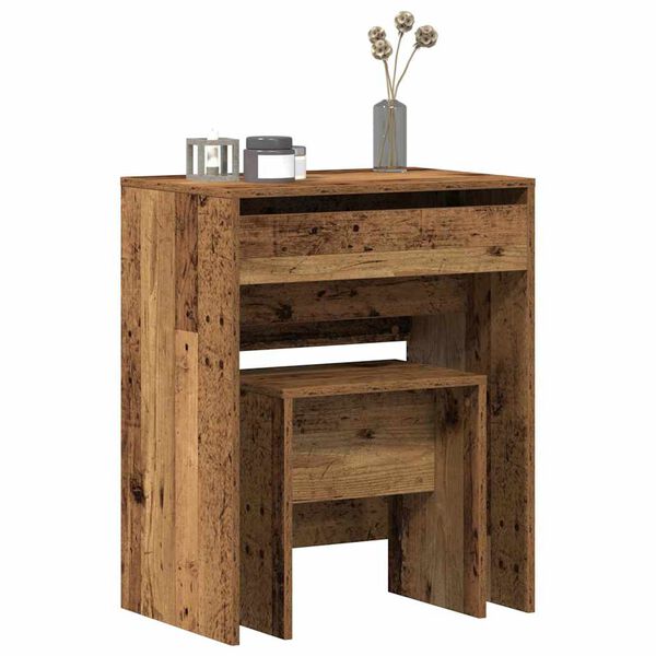 vidaXL Coiffeuse Bois Ancien 60 x 40 x 75 cm Bois d'ing&eacute;nierie