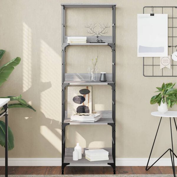 vidaXL Biblioth&egrave;que sonoma gris 50x33x153 cm bois d'ing&eacute;nierie