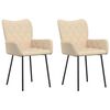 vidaXL Chaises &agrave; manger lot de 2 cr&egrave;me tissu