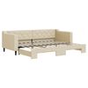vidaXL Lit de jour avec gigogne sans matelas cr&egrave;me 80x200 cm
