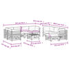vidaXL Salon de jardin 10 pcs avec coussins noir bois massif