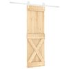 vidaXL Porte coulissante Naturel et Blanc 80 x 210 cm