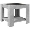 vidaXL Table basse avec LED gris béton 53x53x45 cm bois d'ingénierie
