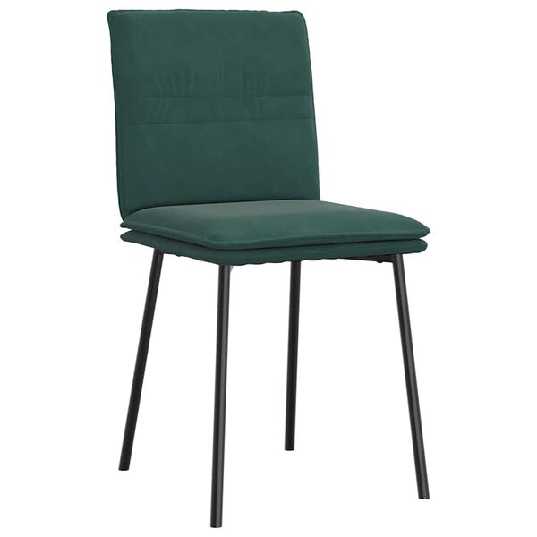 vidaXL Chaises à manger lot de 2 Vert foncé Velours