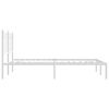 vidaXL Cadre de lit m&eacute;tal sans matelas et t&ecirc;te de lit blanc 135x190 cm