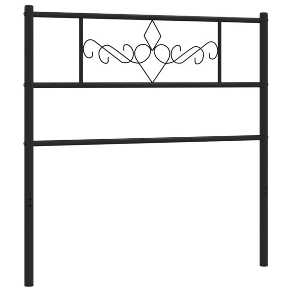 vidaXL T&ecirc;te de lit m&eacute;tal noir 75 cm