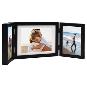 vidaXL Cadre photo d&eacute;pliable Noir 22x15 cm+2x(10x15 cm)