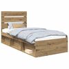 vidaXL Cadre de lit Ch&ecirc;ne artisan 75 x 190 cm Bois de pin massif
