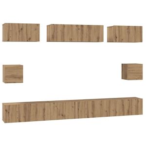 vidaXL Ensemble meuble TV 8 pc Ch&ecirc;ne artisanal Bois d'ing&eacute;nierie