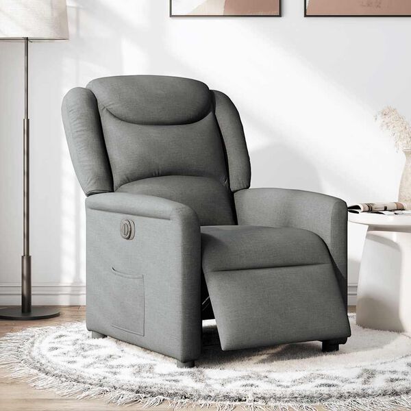 vidaXL Fauteuil inclinable &eacute;lectrique Gris fonc&eacute; Tissu