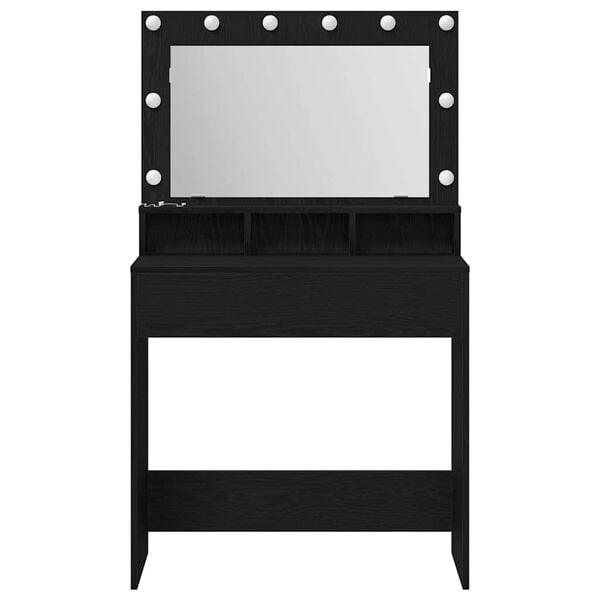 vidaXL Table de Toilette avec étagère Chêne noir 75,5 x 41 x 135 cm