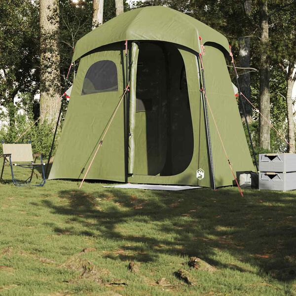 vidaXL Tente de douche 2 personnes vert olive imperm&eacute;able