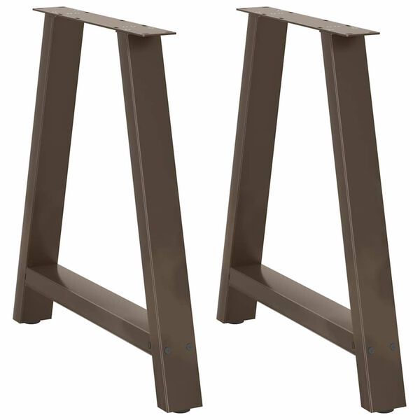 vidaXL Pieds de table &agrave; manger en forme de A, 2 pi&egrave;ces, 70 x (72-73) cm, acier