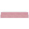 vidaXL Cadre de lit avec matelas avec matelas 2 pcs Rose Velours