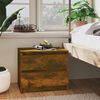 vidaXL Table de chevet Ch&ecirc;ne fum&eacute; 50x39x43,5 cm Bois d'ing&eacute;nierie