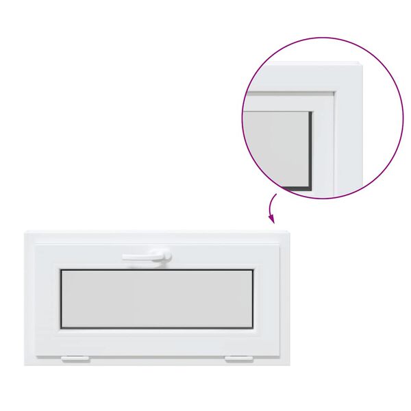 vidaXL Fen&ecirc;tre de sous-sol RISOR 80x40 cm inclinable 2 vitrages blanc