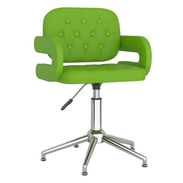 vidaXL Chaise pivotante de salle &agrave; manger Vert Similicuir