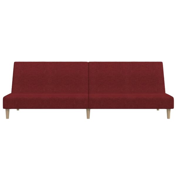 vidaXL Canap&eacute;-lit &agrave; 2 places Rouge bordeaux Tissu