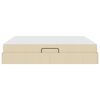 vidaXL Lit avec rangement et matelas Cr&egrave;me 160 x 200 cm Polyester